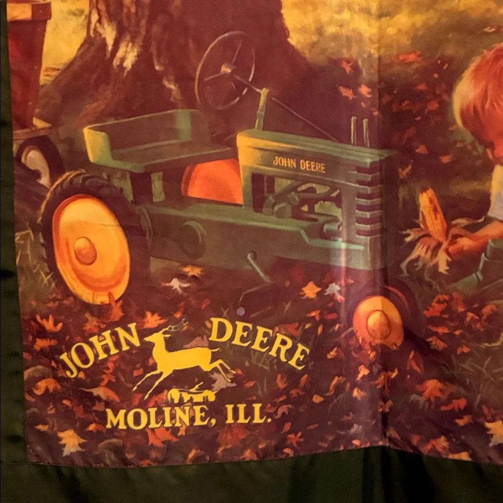 John Deere Farm Scene Tapestry with Green and Brown